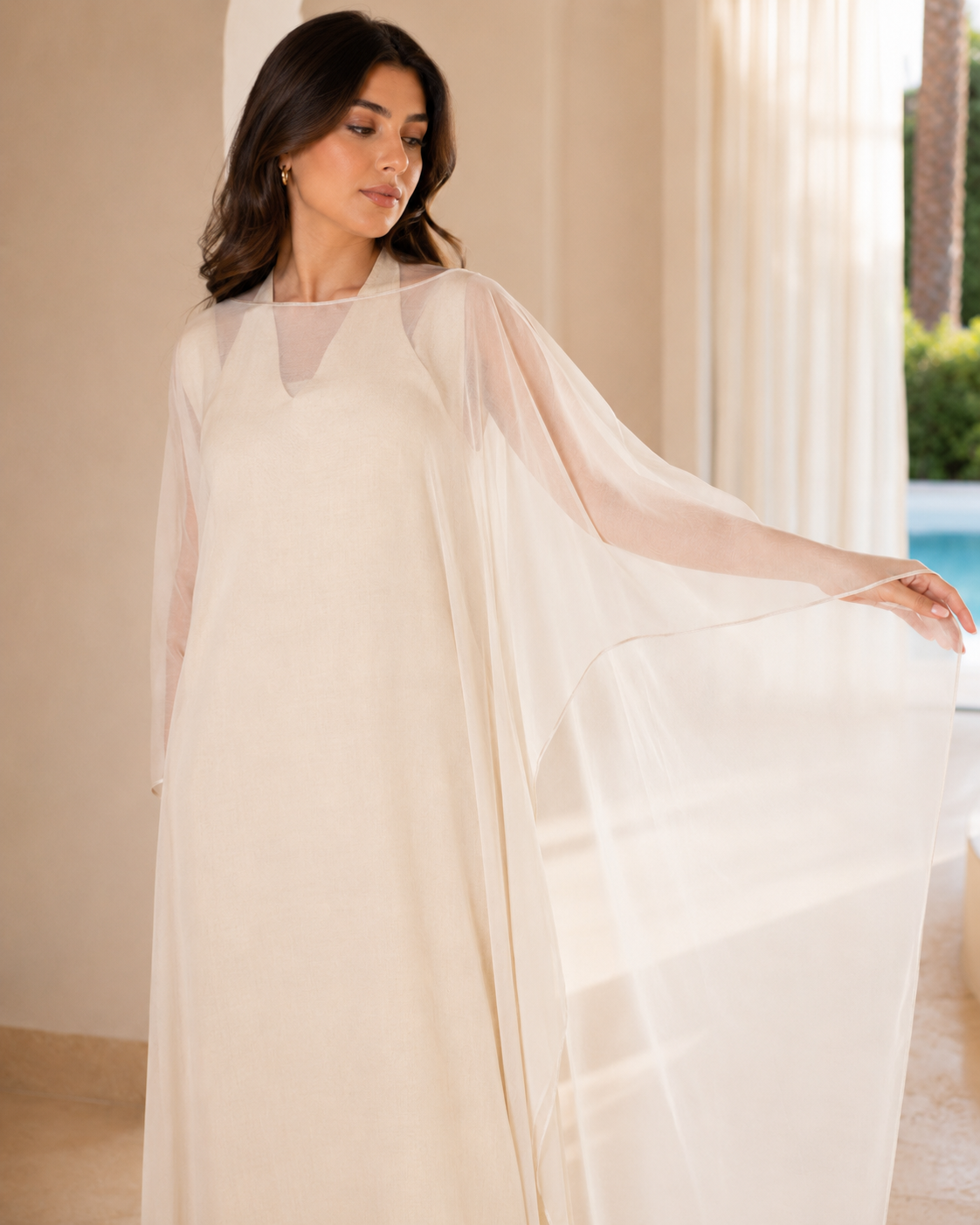 Shimmer kaftan pink
