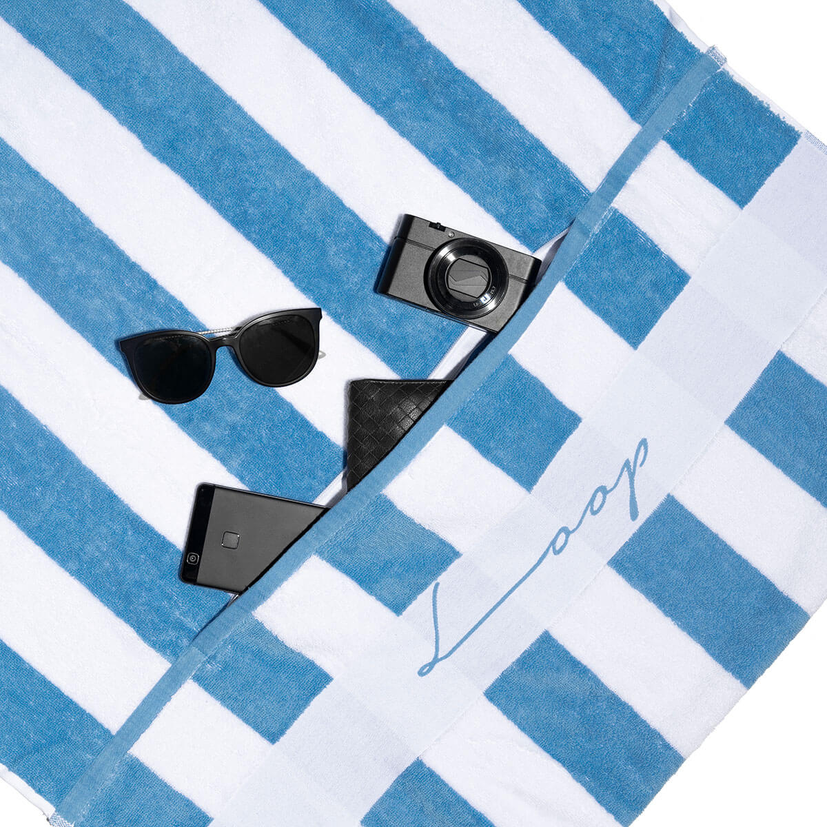 Large Striped Pocketed Towel