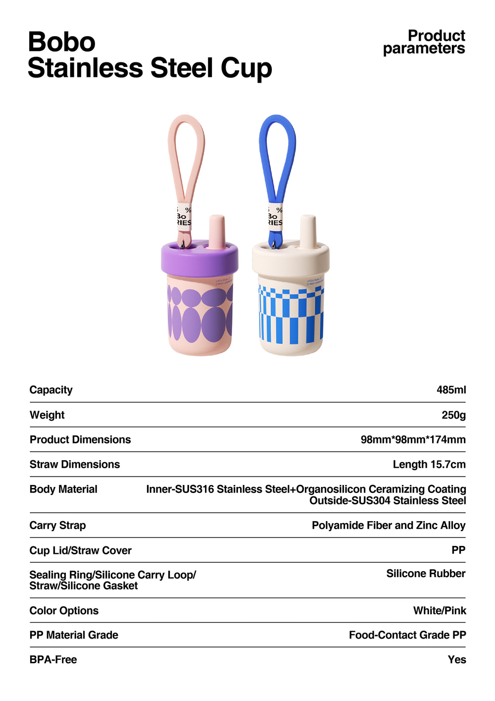 Bobo Tumbler features