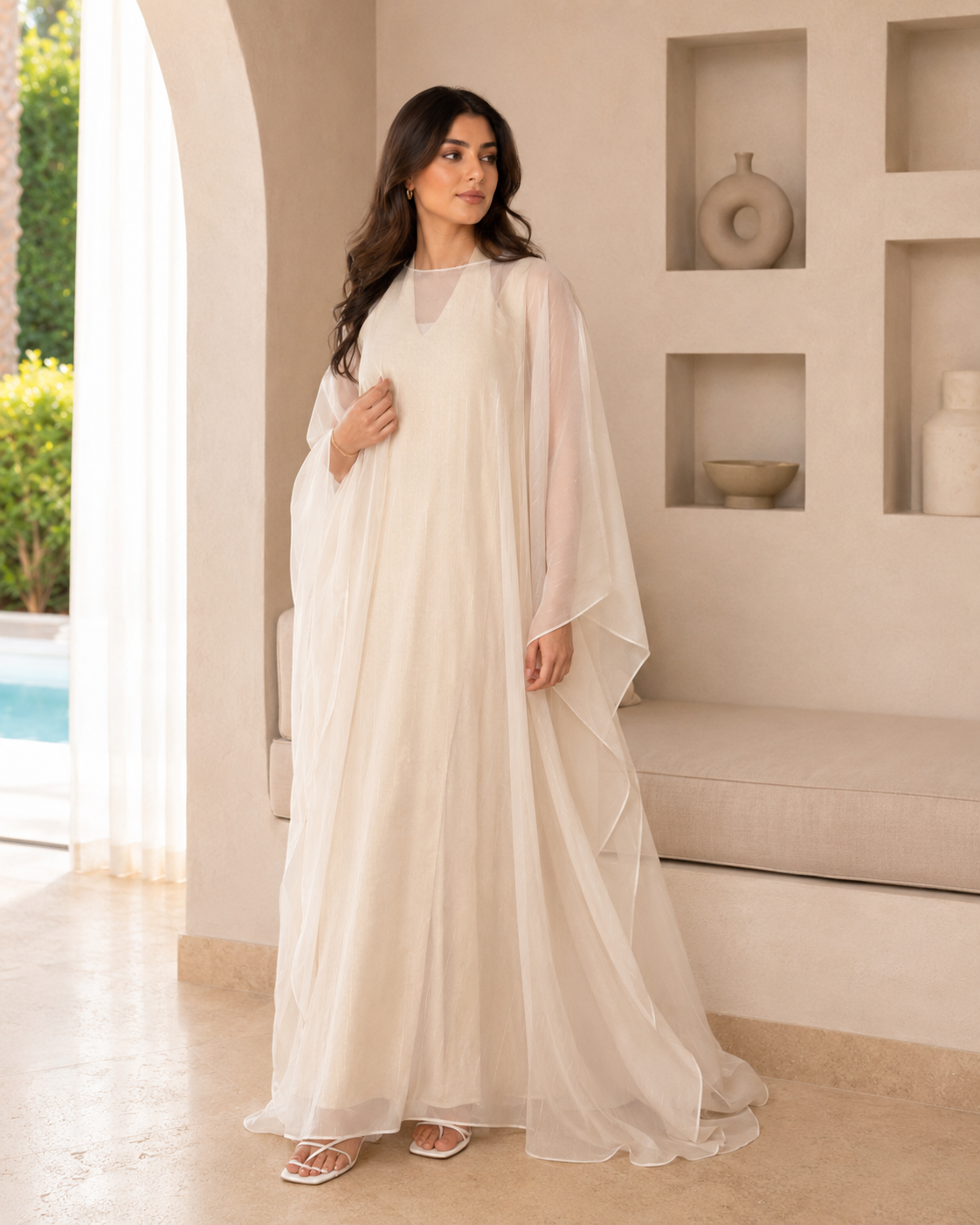 Shimmer kaftan pink