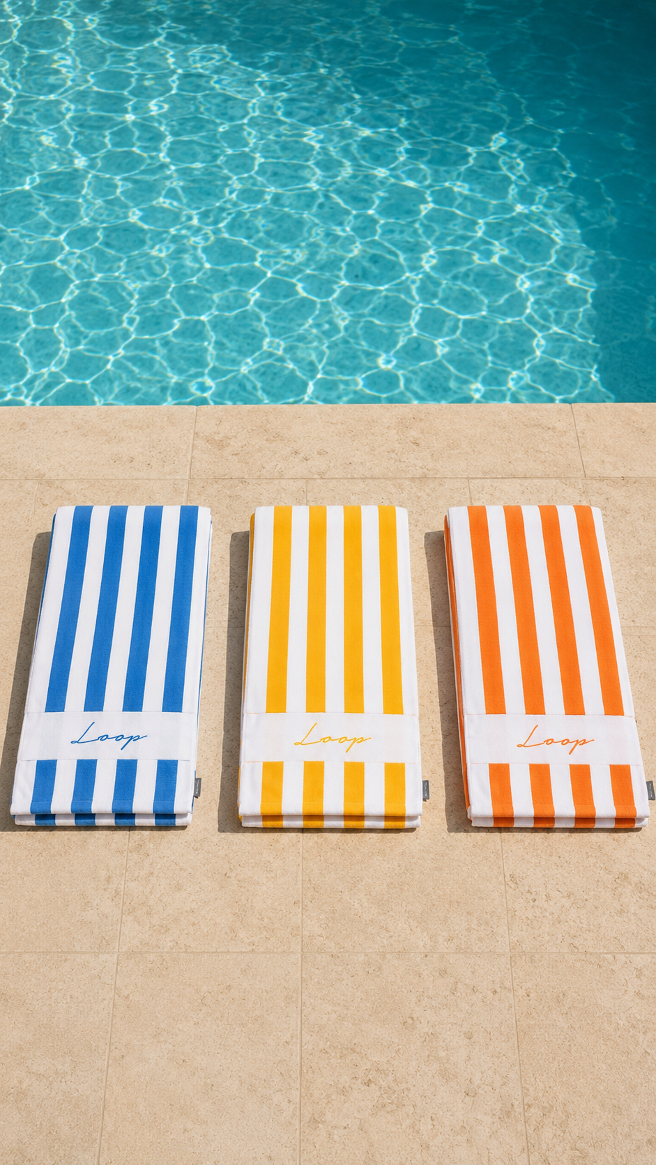 Large Striped Pocketed Towel