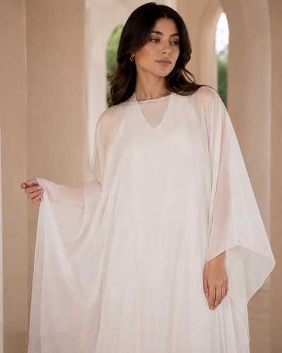 Shimmer kaftan white