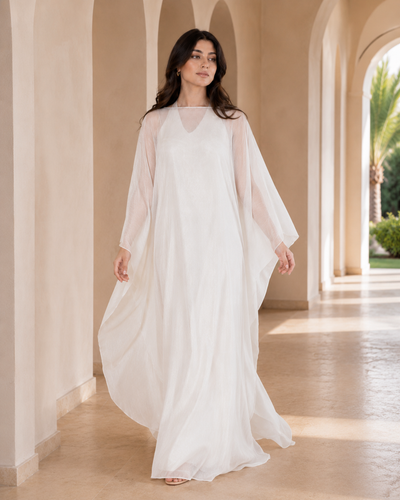 Shimmer kaftan white